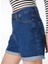 Indigo Kadın Yüksek Bel Regular Straight Denim Şort F4SL-SHT0750 4