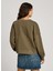 Haki Kadın Yuvarlak Standart Baskılı Sweatshirt PL581452 4