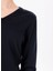 Lacivert Kadın V Slim Fit Düz Kazak E-Carde 4