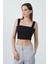 Kalın Askılı Siyah Crop Top 3