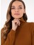 Kahve Kadın Tam Balıkçı Slim Fit Düz Kazak E-Feva 2