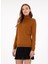 Kahve Kadın Tam Balıkçı Slim Fit Düz Kazak E-Feva 3