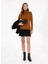 Kahve Kadın Tam Balıkçı Slim Fit Düz Kazak E-Feva 4