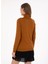 Kahve Kadın Tam Balıkçı Slim Fit Düz Kazak E-Feva 5