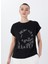 Siyah Kadın Bisiklet Yaka Basic T-Shirt Cm-Zoes 2