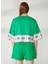 Bisiklet Yaka Baskılı Yeşil Kadın T-Shirt 74CBHF02 5