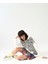 Fluffy Bisiklet Yaka Oversize Ekru Kadın Sweatshirt Ffy-27 1