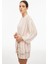 Brodeys Regular Fit Standart Boy Düşük Kollu V-Yaka Bej Renk Kimono 4