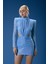 Mavi Payetli Cut Out Detaylı Mini Elbise 2