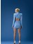 Mavi Payetli Cut Out Detaylı Mini Elbise 4