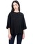 Bisiklet Yaka Düz Siyah Kadın T-Shirt 230W1715 1