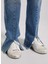 Çizgili Koyu Mavi Kadın Denim Pantolon PL2046862 4
