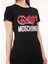 Bisiklet Yaka Baskılı Siyah Kadın T-Shirt A0707 4