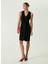Siyah Kadın V Yaka Slim Fit Elbise 1087408 1