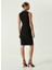 Siyah Kadın V Yaka Slim Fit Elbise 1087408 6