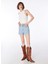 Açık Indigo Kadın Regular Straight Denim Şort F4SL-SHT0482 1