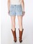 Açık Indigo Kadın Regular Straight Denim Şort F4SL-SHT0482 5