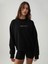 Pamuklu Normal Kalıp Oversize Günlük Siyah Sweatshirt 1