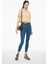 Kelins Regular Fit Crop Boy Bisiklet Yaka Kayısı Renk Kadın Tişört 2