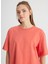 Bisiklet Yaka Koyu Turuncu Kadın T-Shirt W241608B50-BISIKLET Yaka T-Shirt 3