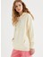Ekru Kapüşonlu Baskılı Pamuklu Oversize Fit Kadın Sweatshirt Colourful Hoodıe W/pocket 1