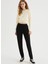 Ekru Bisiklet Yaka Pamuklu Regular Fit Kadın Crop Sweatshirt Enjoy Elastıcated Hem 2