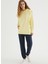 Sarı Pamuklu Oversize Fit Kadın Kapüşonlu Sweatshirtenjoy Oversıze Hoodıe W/pocket 1