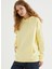 Sarı Pamuklu Oversize Fit Kadın Kapüşonlu Sweatshirtenjoy Oversıze Hoodıe W/pocket 2