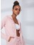 Kapüşon Yaka Nakışlı Açık Pembe Kadın Sweatshırt K-3147 2