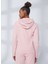 Kapüşon Yaka Nakışlı Açık Pembe Kadın Sweatshırt K-3147 4