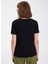 Siyah Basic V Yaka Viskon Regular Fit Kadın T-Shirt Essentıals Deep V-Neck 2