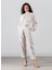 Belted Keten Pantolon Naturel / Çizgili 1