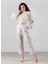 Belted Keten Pantolon Naturel / Çizgili 2