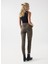 Koyu Yeşil Kadın Yüksek Bel Cropped Fit Denim Pantolon 21007052 4