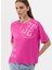 Bisiklet Yaka Pembe Kadın T-Shirt Rota 2