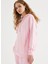 Pembe Pamuklu Oversize Fit Kadın Kapüşonlu Sweatshirtenjoy Oversıze Hoodıe W/pocket 2