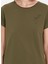 Haki Baskılı Bisiklet Yaka Pamuklu Regular Fit Kadın T-Shirt Wınter Deer 2