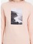 Pembe Baskılı Bisiklet Yaka Pamuklu Regular Fit Kadın Sweatshirt Wave 4