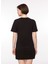 Bisiklet Yaka Baskılı Siyah Kadın T-Shirt 75CBHT03 5