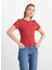 Bisiklet Yaka Açık Pembe Kadın T-Shirt W241600821-BISIKLET Yaka T-Shirt 3