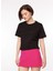 Bisiklet Yaka Baskılı Siyah Kadın T-Shirt 75CBHT09 2