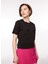 Bisiklet Yaka Baskılı Siyah Kadın T-Shirt 75CBHT09 4