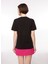 Bisiklet Yaka Baskılı Siyah Kadın T-Shirt 75CBHT09 6