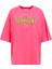 Bisiklet Yaka Baskılı Pembe Kadın T-Shirt 75CBHT04 1
