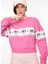 Bisiklet Yaka Baskılı Pembe Kadın Sweatshırt 75CBIF03 2