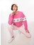 Bisiklet Yaka Baskılı Pembe Kadın Sweatshırt 75CBIF03 5