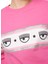 Bisiklet Yaka Baskılı Pembe Kadın Sweatshırt 75CBIF03 6