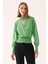 Illas Regular Fit Standart Boy Asimetrik Mint Renk Kadın Triko Bluz 1
