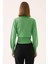Illas Regular Fit Standart Boy Asimetrik Mint Renk Kadın Triko Bluz 4