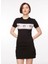 Bisiklet Yaka Baskılı Siyah Kadın T-Shirt 75CBHF02 1